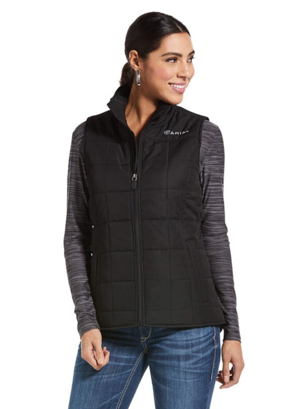 Ariat Women's Black Crius Insulated Sleeveless Puffer Vest Jacket Size S